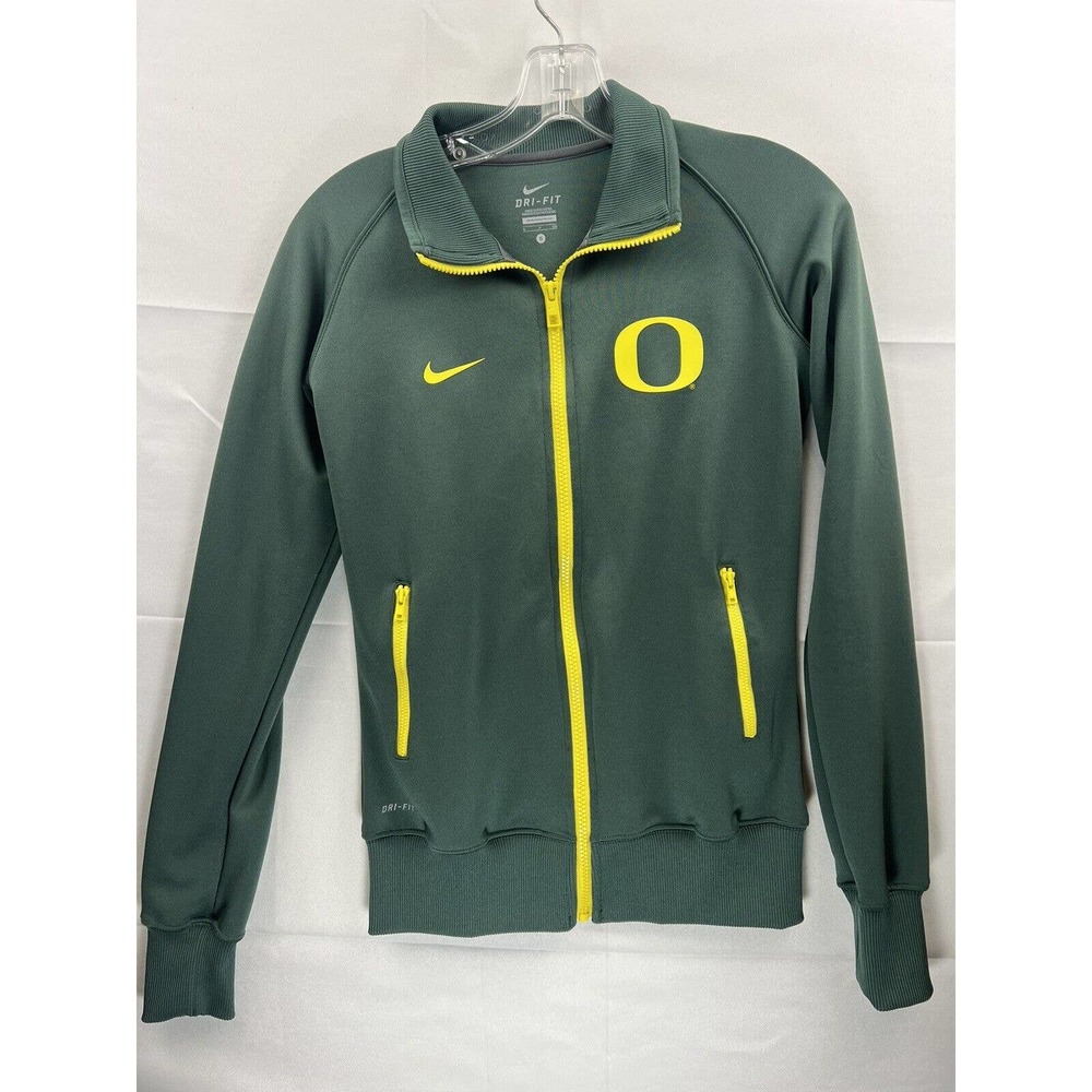 Nike University of Oregon Men’s Dri-Fit Track Jacket Green Yellow Small